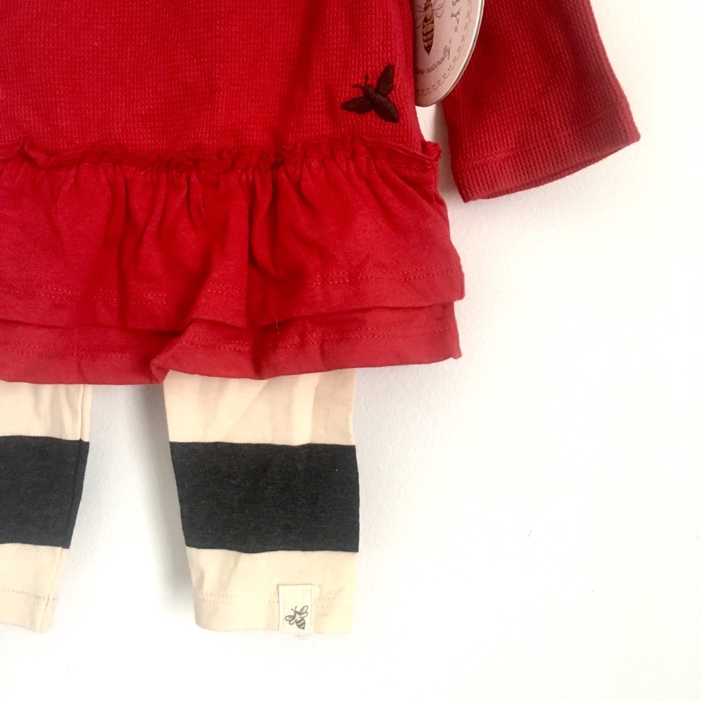 NWT Baby Girl 2 Piece Red & Striped Set-12 Months